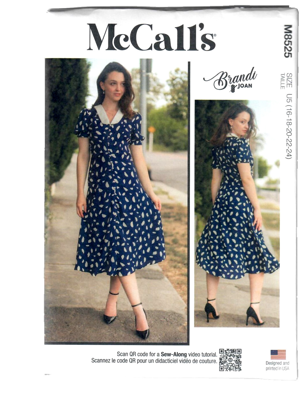 Vintage Vibe Flowy Button-down Dress by Brandi Joan McCall's Pattern M8525 16-24