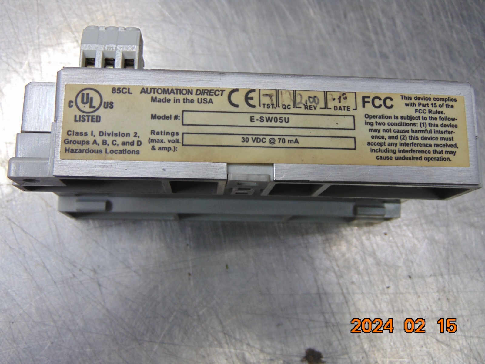 AUTOMATION DIRECT E-SW05U INDUSTRIAL ETHERNET SWITCH