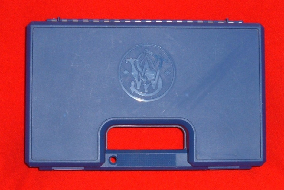 Vintage Smith & Wesson OEM Hard Plastic BLUE Case Box Padded Lockable Pistol S&W
