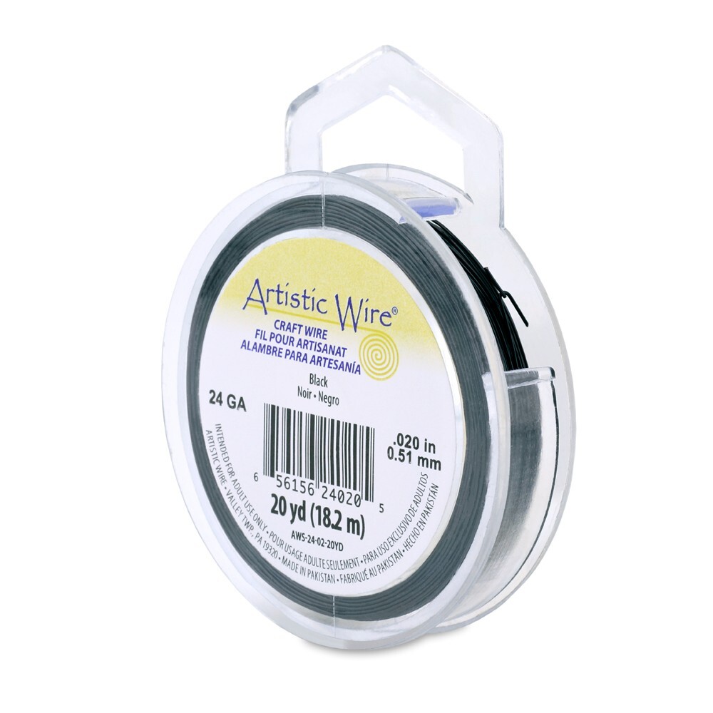 24 Gauge Black Artistic Wire Tarnish Resistant Wire 20 Yards