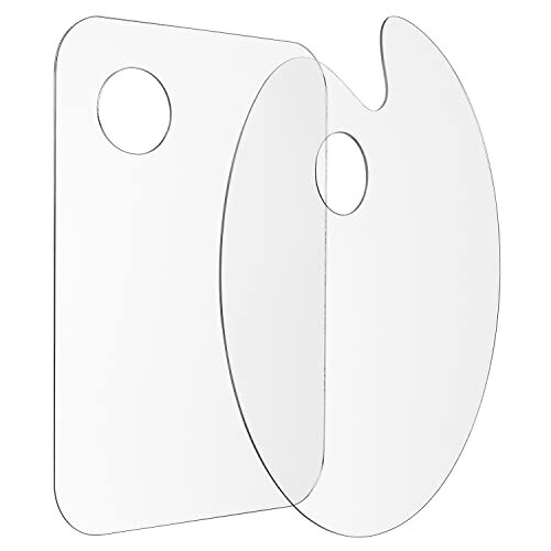 2 Pack 11.8 x 7.9 Inch Acrylic Paint Palette with Thumb Hole Clear Paint