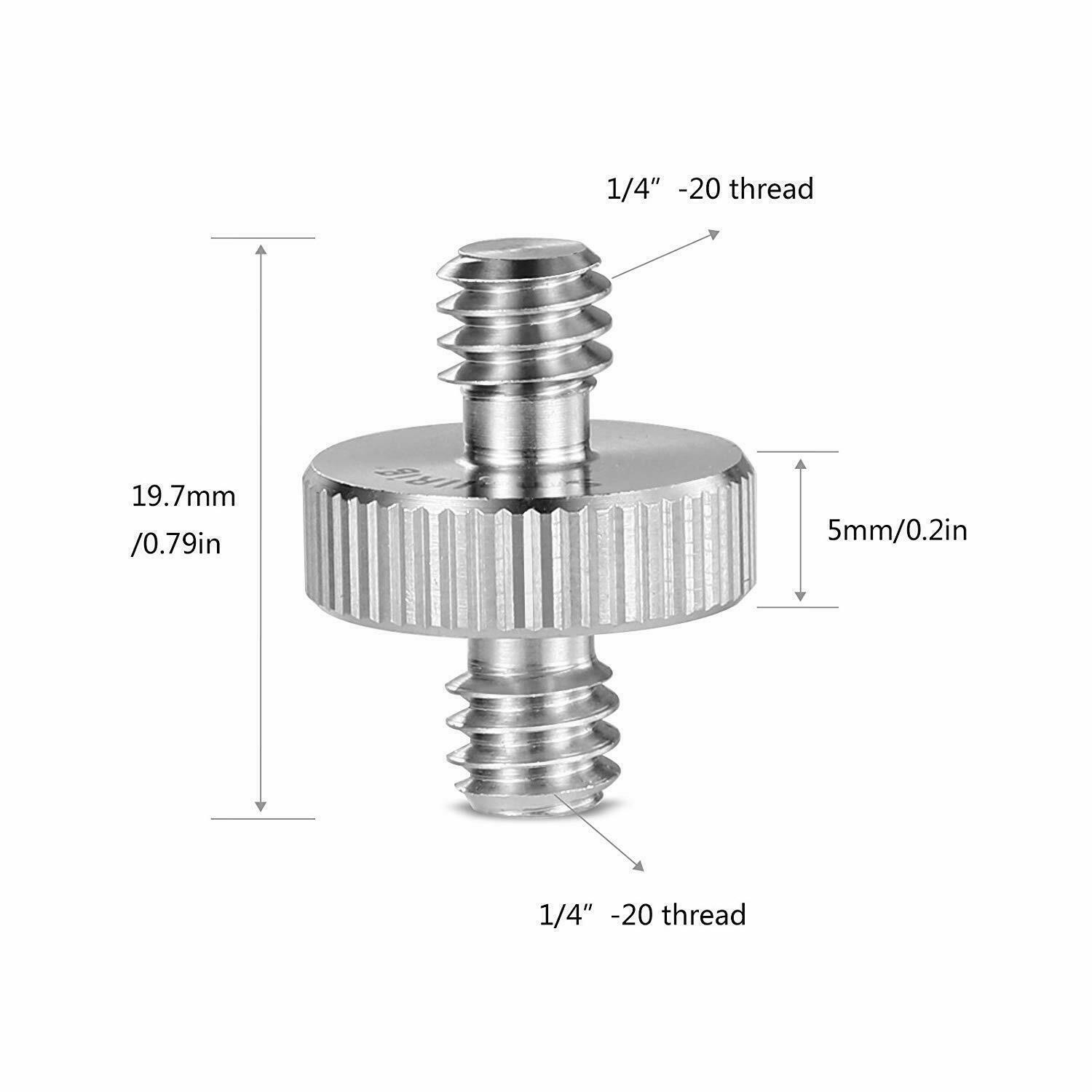 SmallRig 1/4 to 1/4" Male Threaded Screw Adapter Double Head Stud 2PC 828