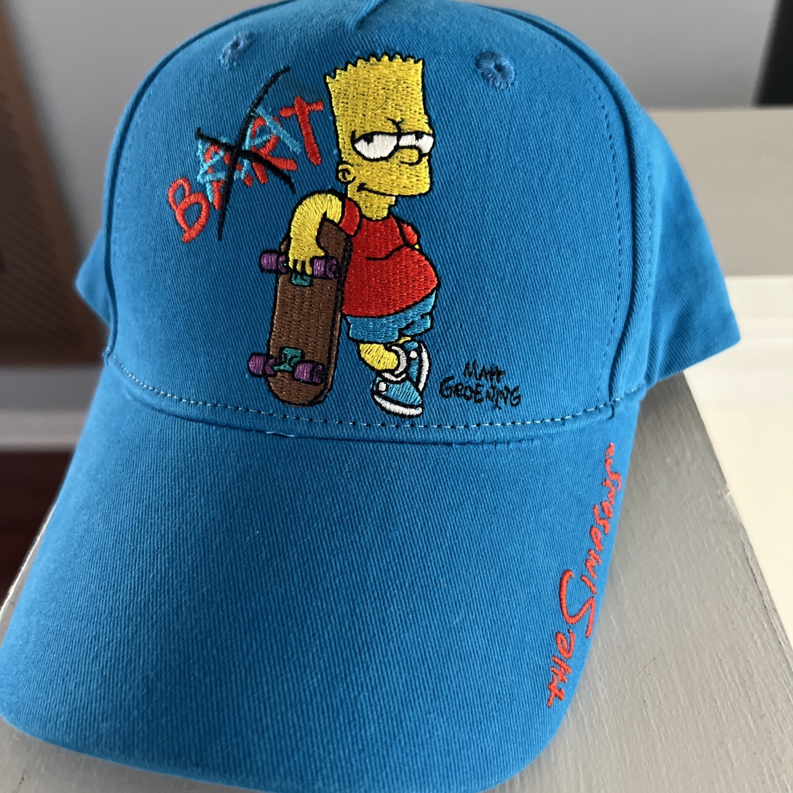 Universal Studios Kids Hat The Simpsons Bart Theme Park Matt Groening Blue Brat