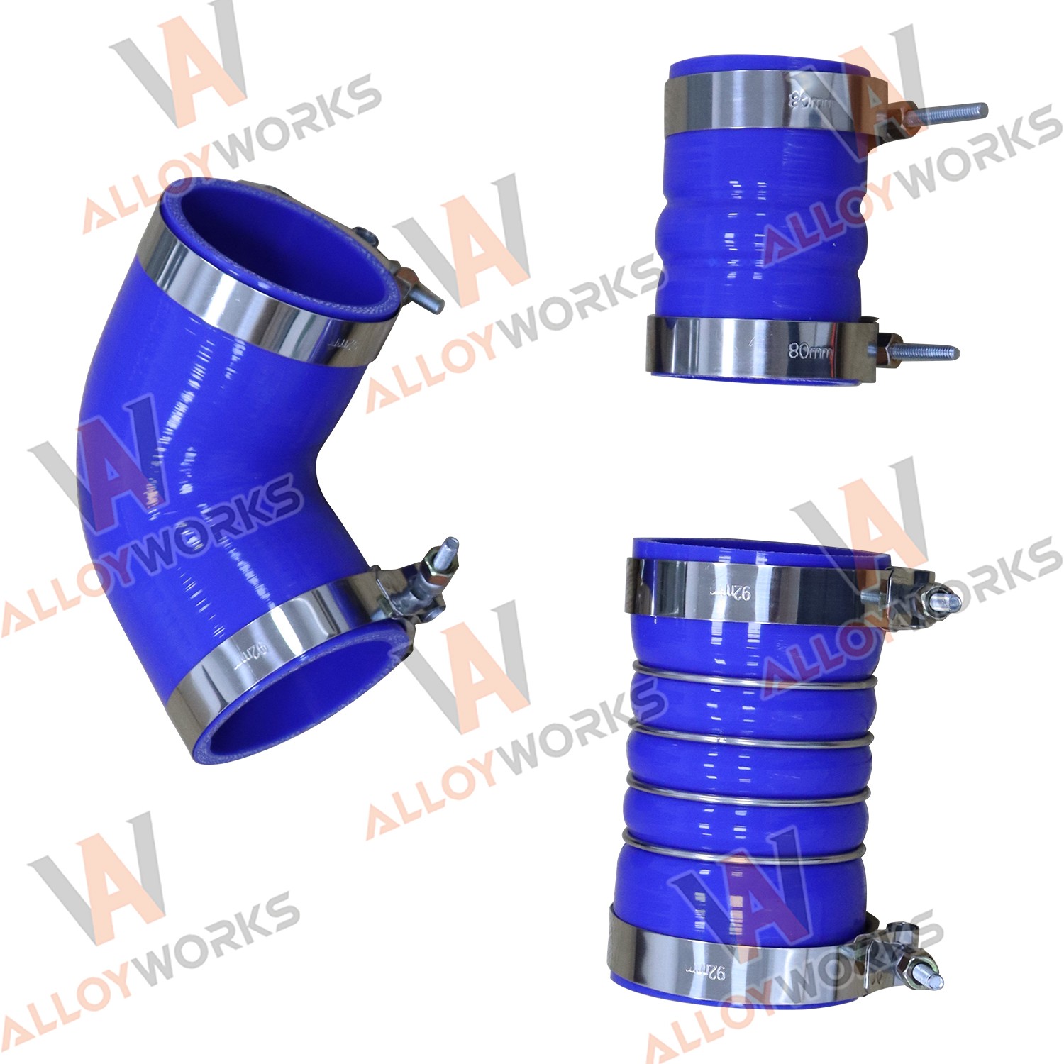 Silicone Hose Kit w;Stainless Clamps Fits 2006-2010,2008 GM 6.6L LBZ LMM Duramax