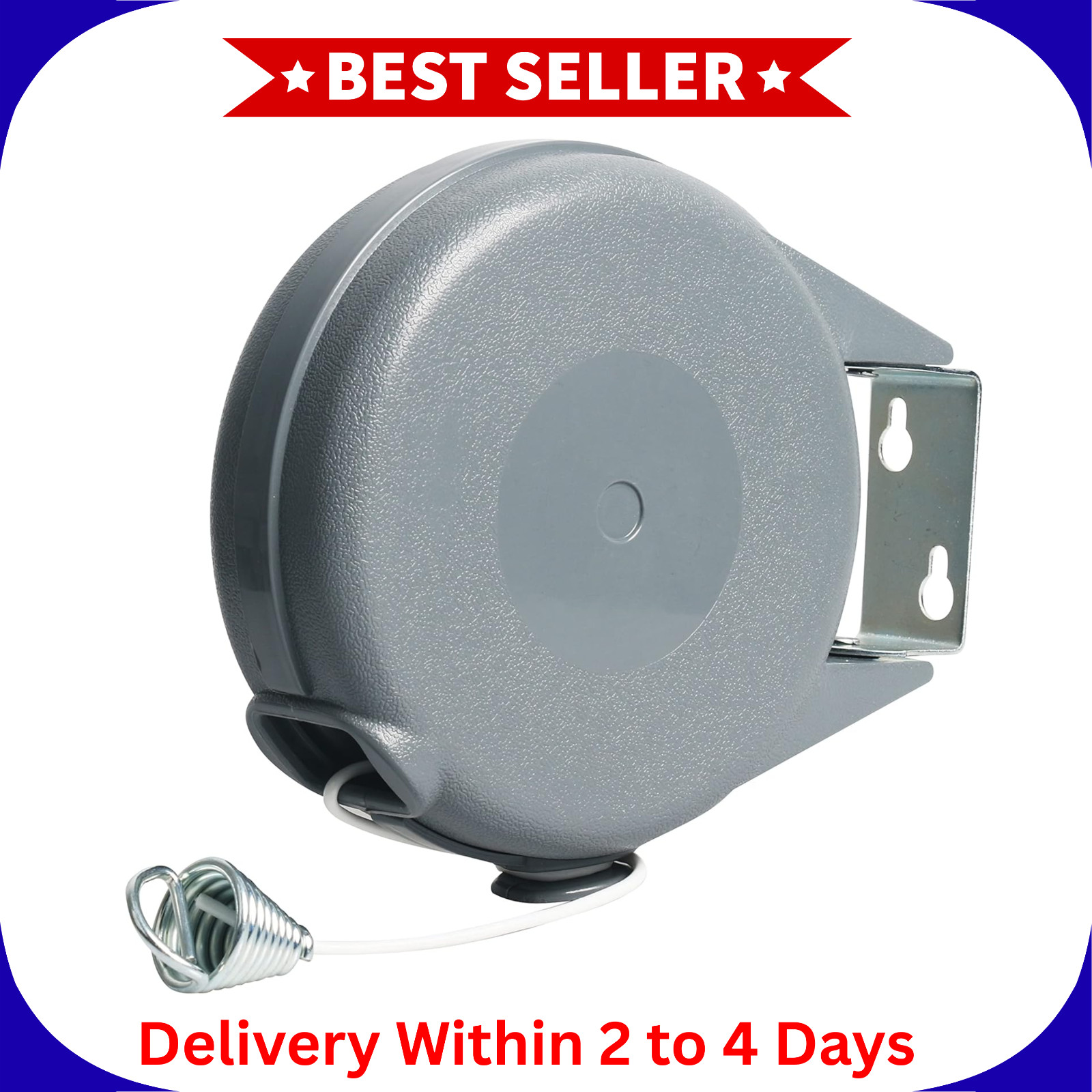 38ft Retractable Clothesline Heavy Duty Outdoor Indoor Wall Mount Laundry Line