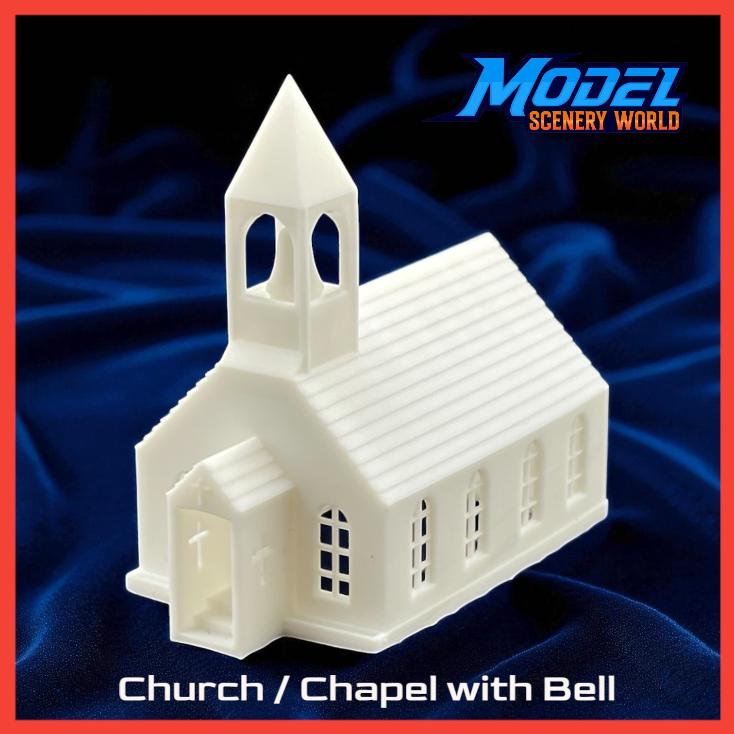 T Gauge 1:450 Town Church Chapel with Bell Resin
