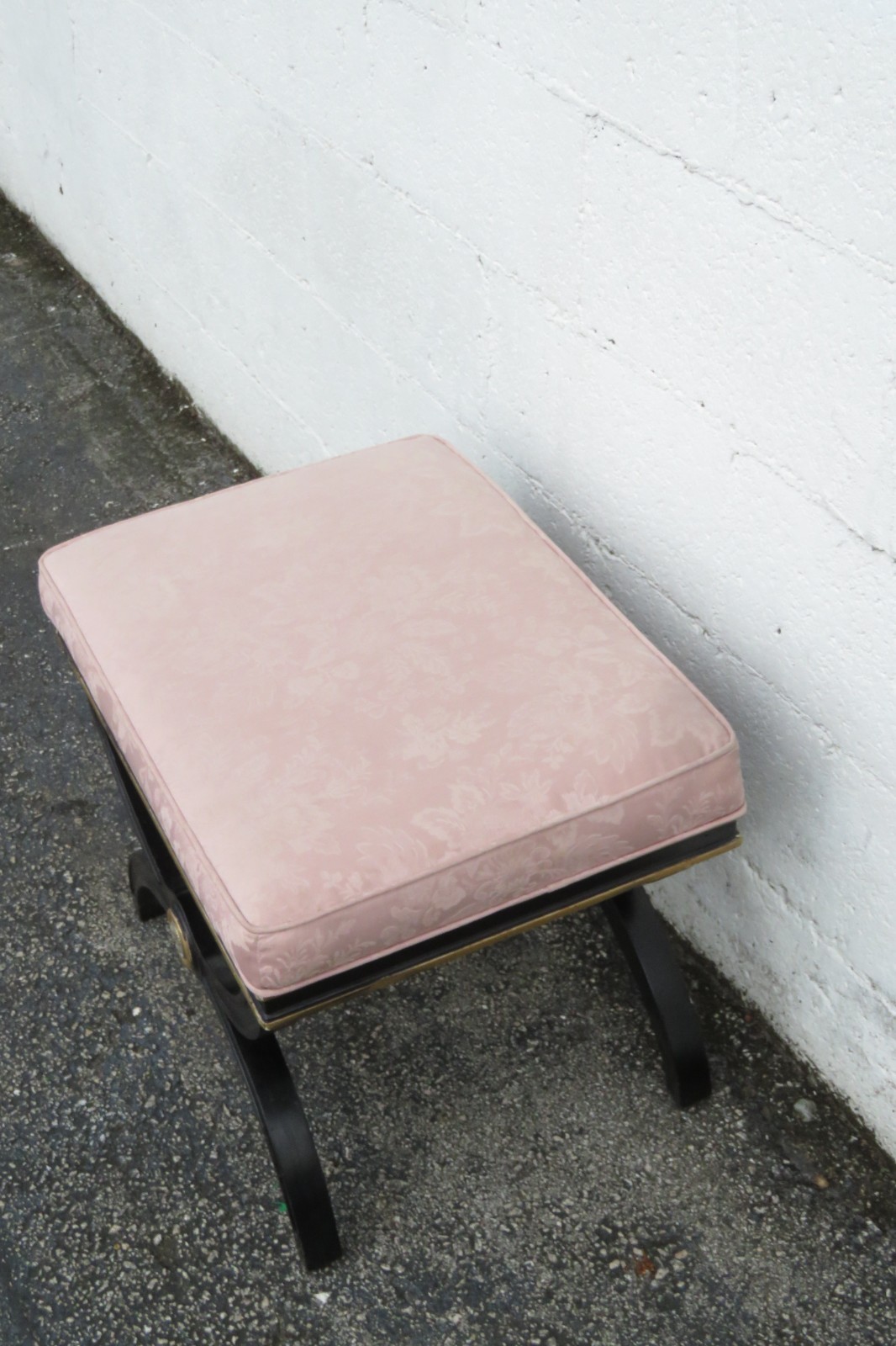 Hollywood Regency Painted Vanity Ottoman Footstool 6124