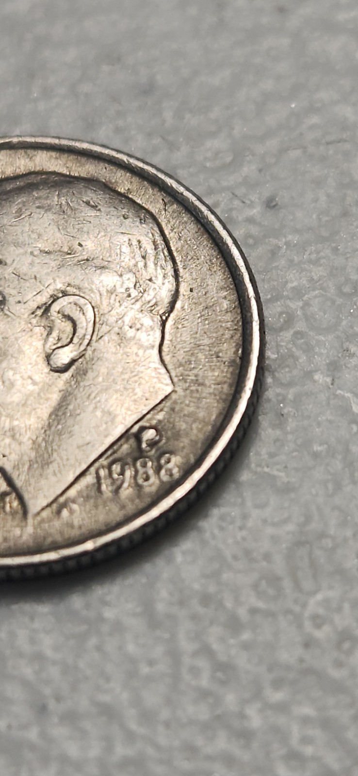 1988 P Dime The P Stamped 3 Times  VERY RARE can't find one like this