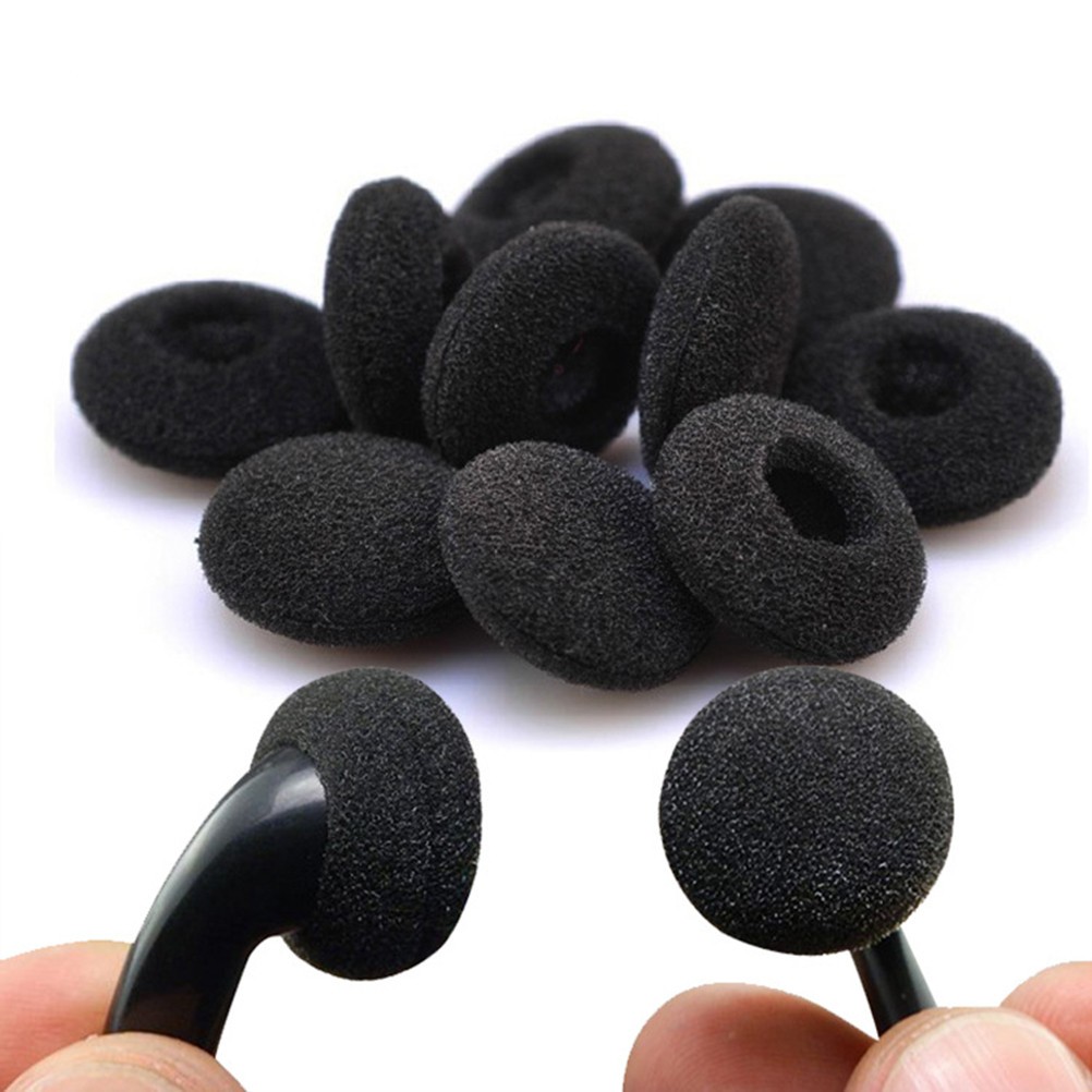 10Pcs Elastic Black Sponge Earphone Covers Durable Reusable Earbud Pads