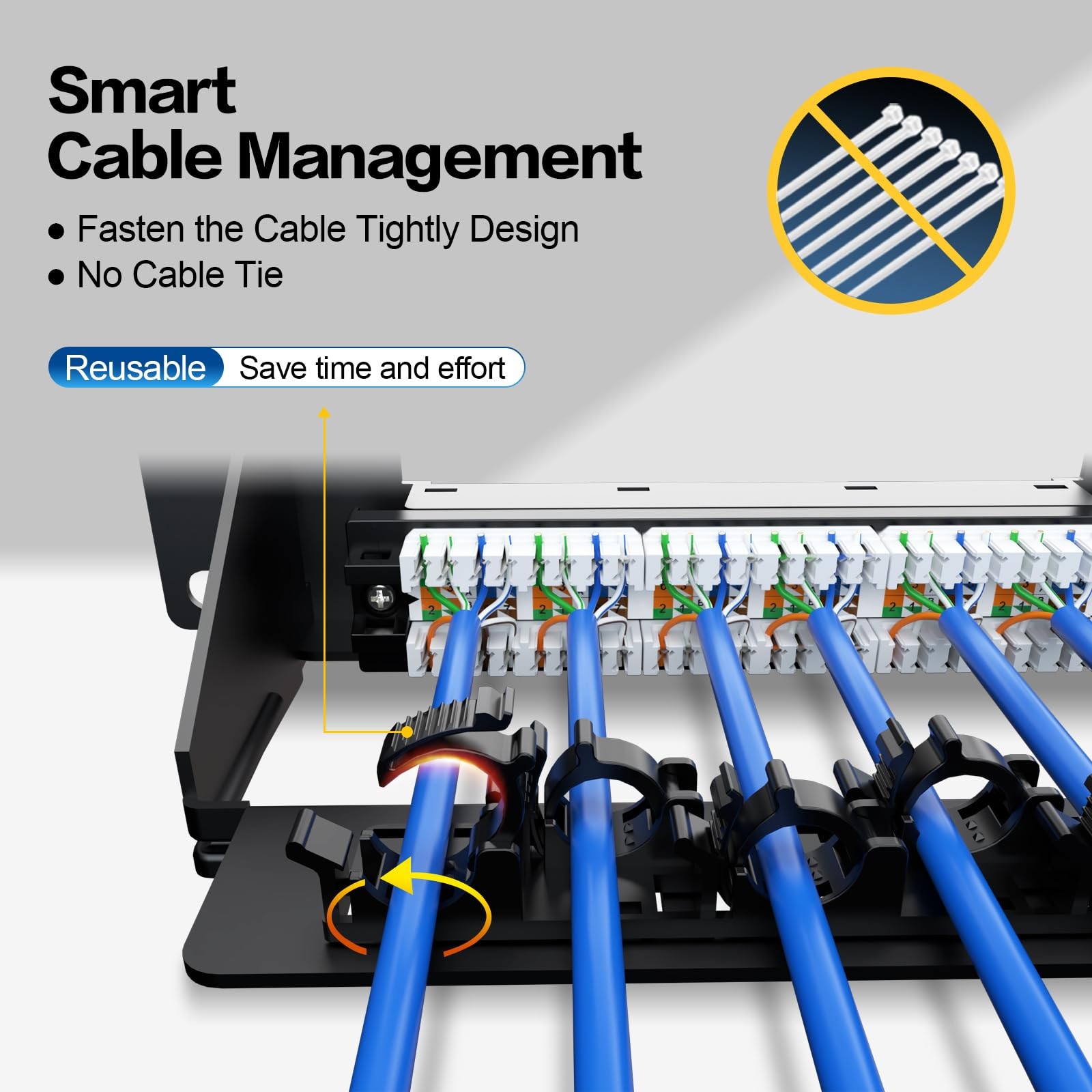 Keystone Patch Panel 24 Port Cat6 10Gbps Network Panel 1U 19 Inch Rackmount
