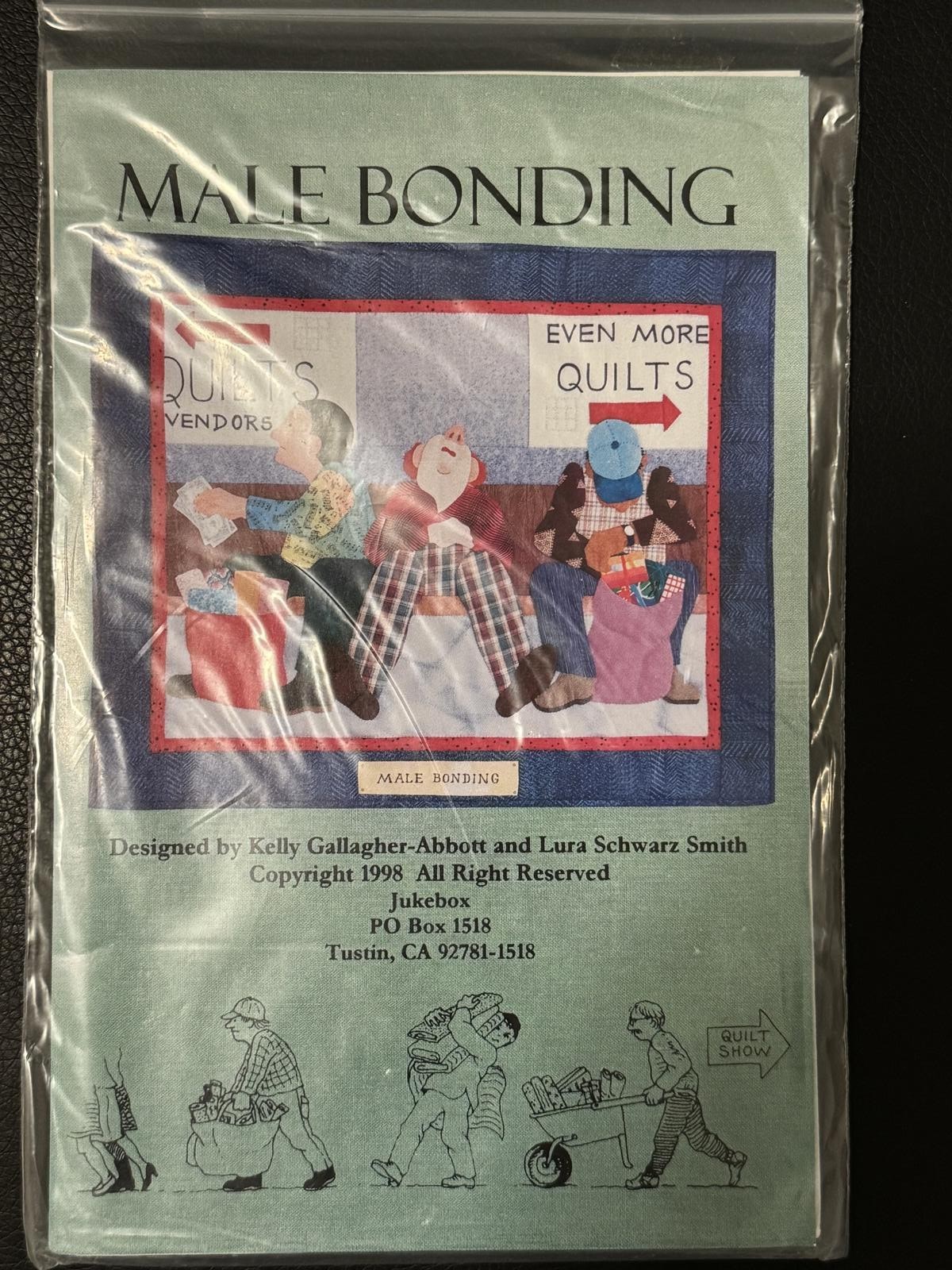 Male Bonding Quilt Pattern by Jukebox designs, 27.5"x23.5" quilt pattern, funny