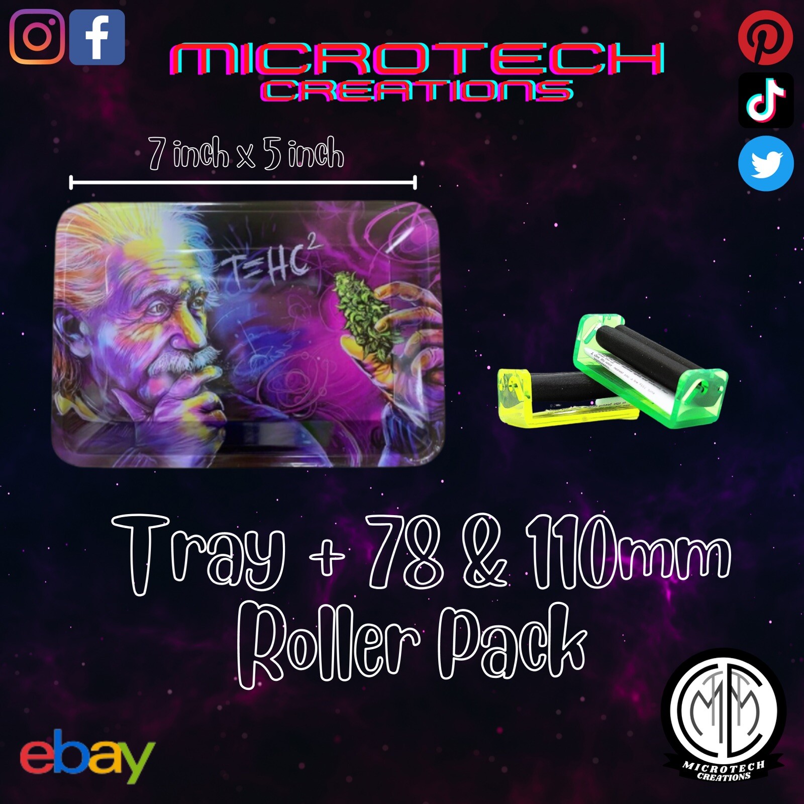 Rolling Tray Bundle Includes 78mm & 110mm Cigarette Rolling Machine DIY
