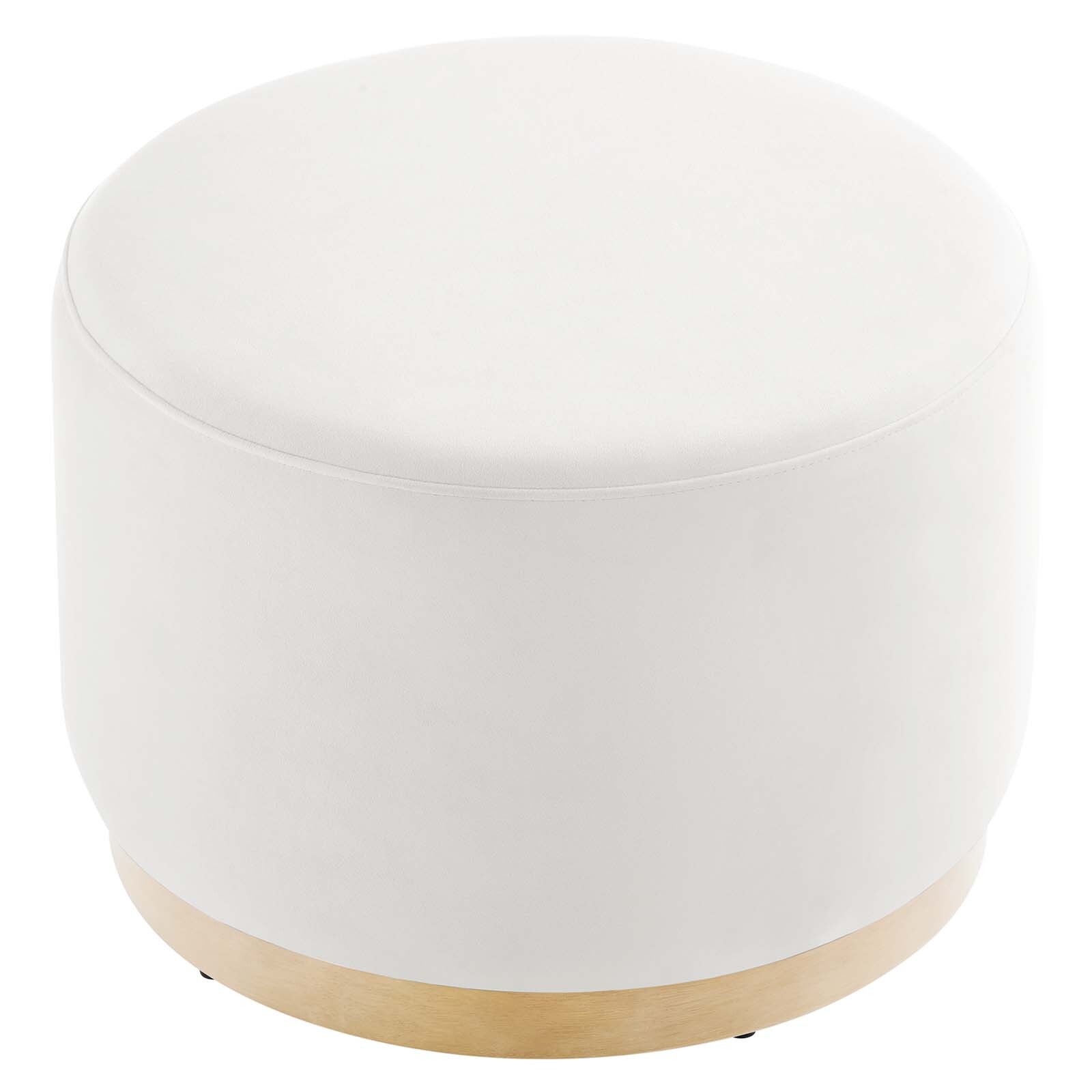 Modway Large 23" Round Performance Velvet Upholstered Ottoman