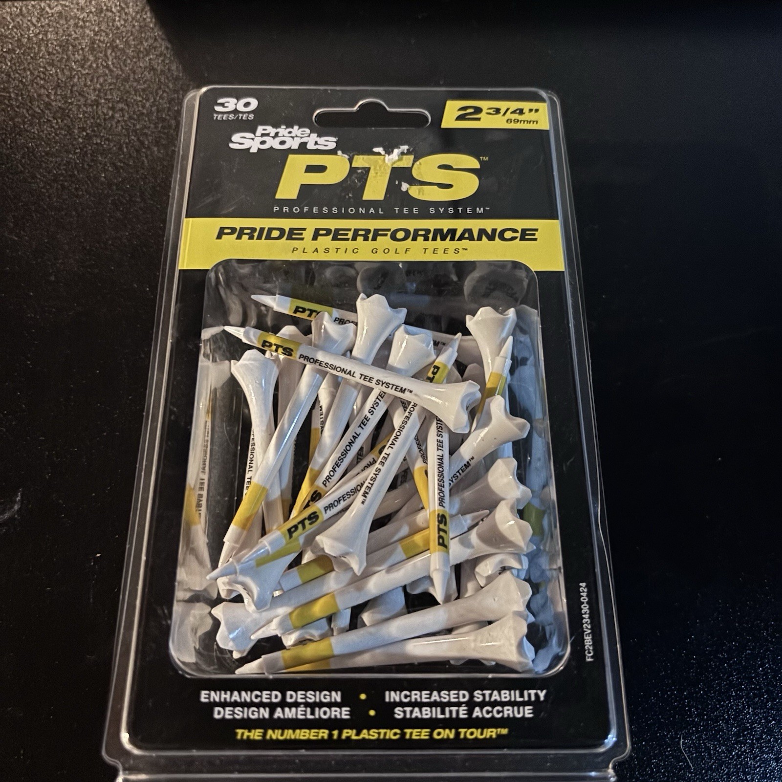 Pride Professional Tee System Evolution Tee 2-3/4 inch - 30 Count Yellow White