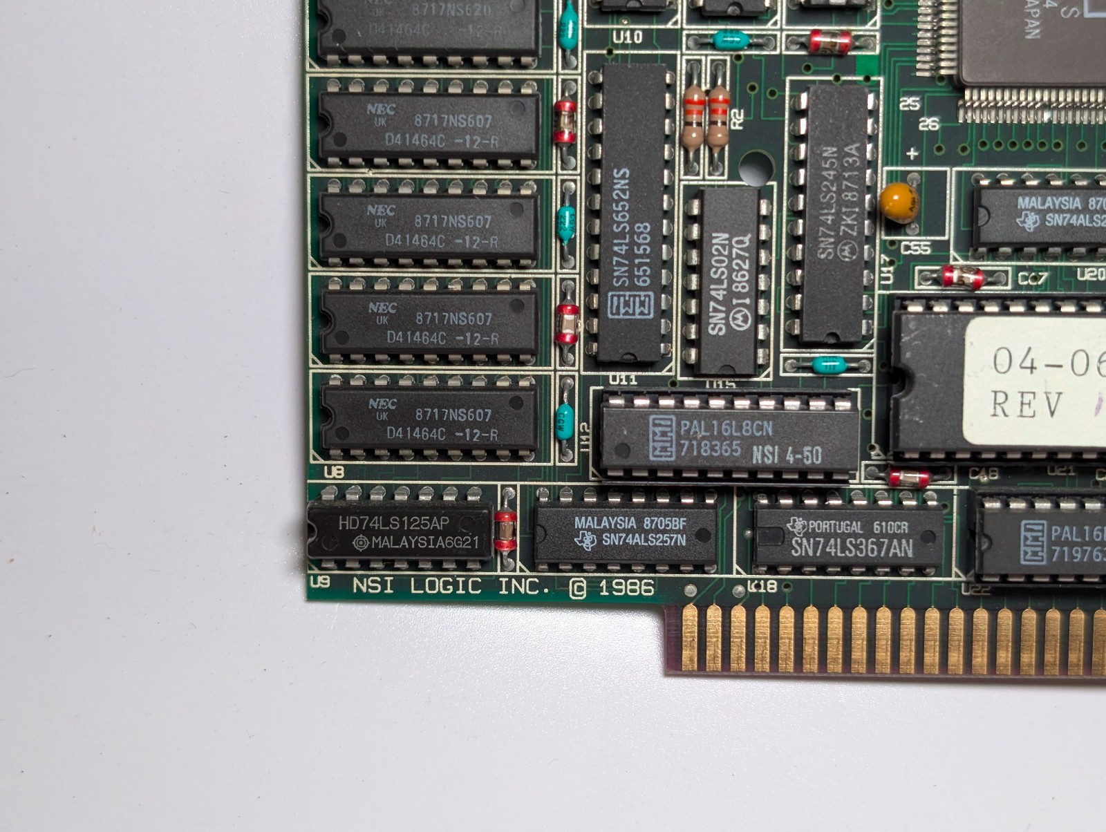 NSI Logic EVC-315S EGA card; 256 KB; ISA 8-bit; untested