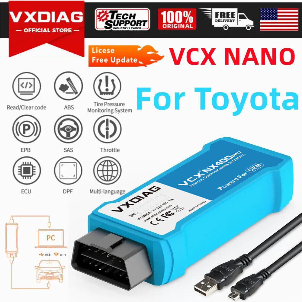 VXDiag NX400PRO for Toyota OBD2 Diagnostic Tool Code Reader Fit with SAE J2534