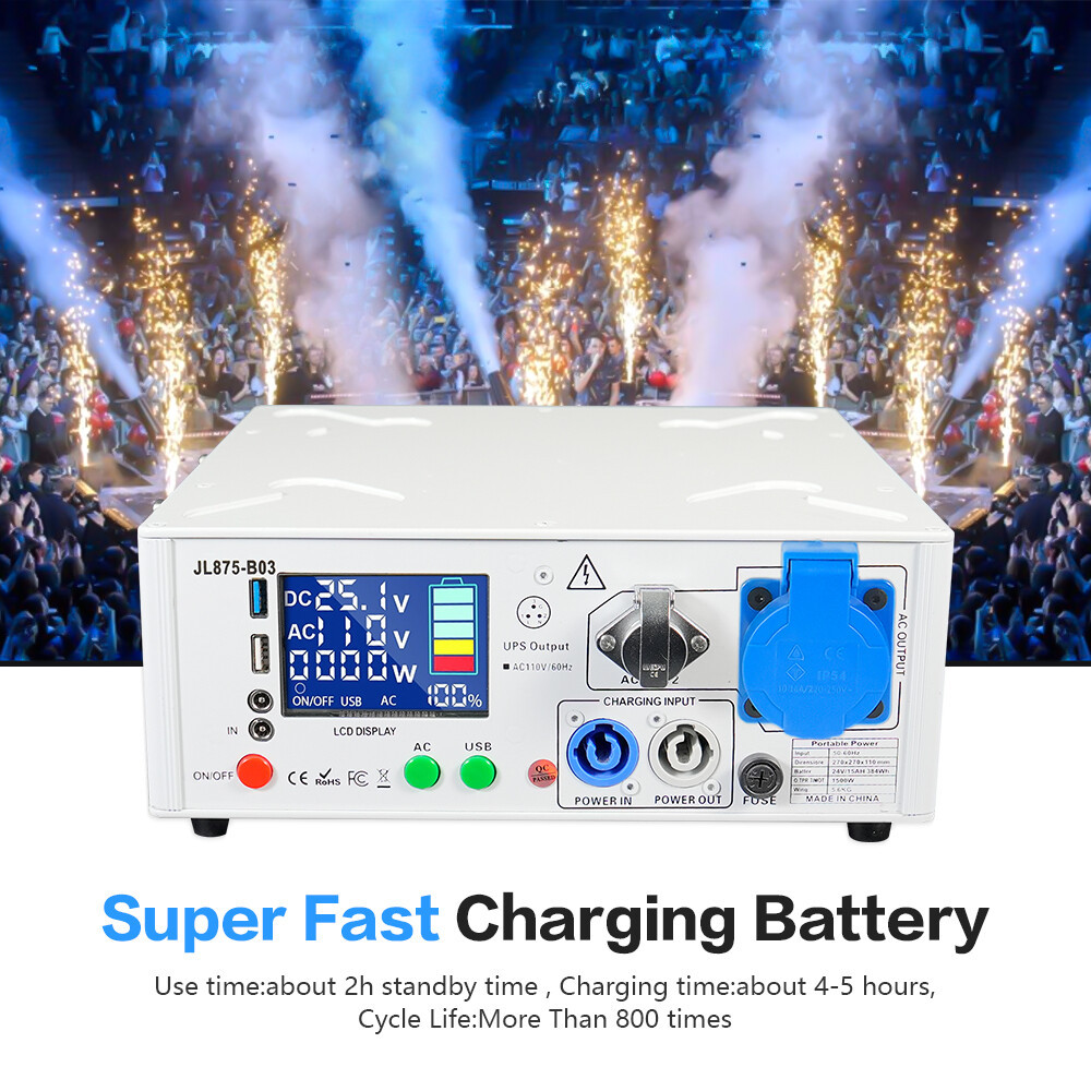 2units 1500W Cold Spark Machine Battery Pack Powered Base with Flight Case