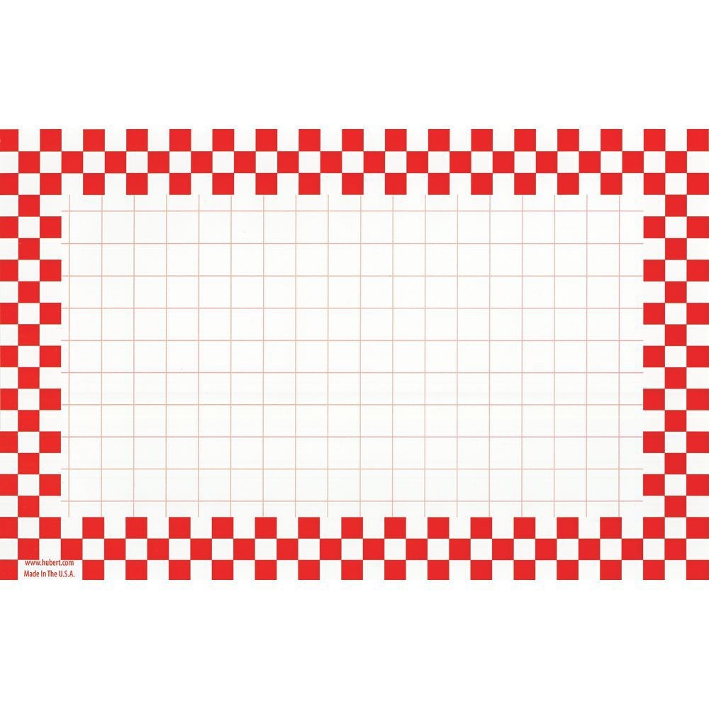 HUBERT® Sign Cards with Red Checkerboard Border - 11"L x 7"H
