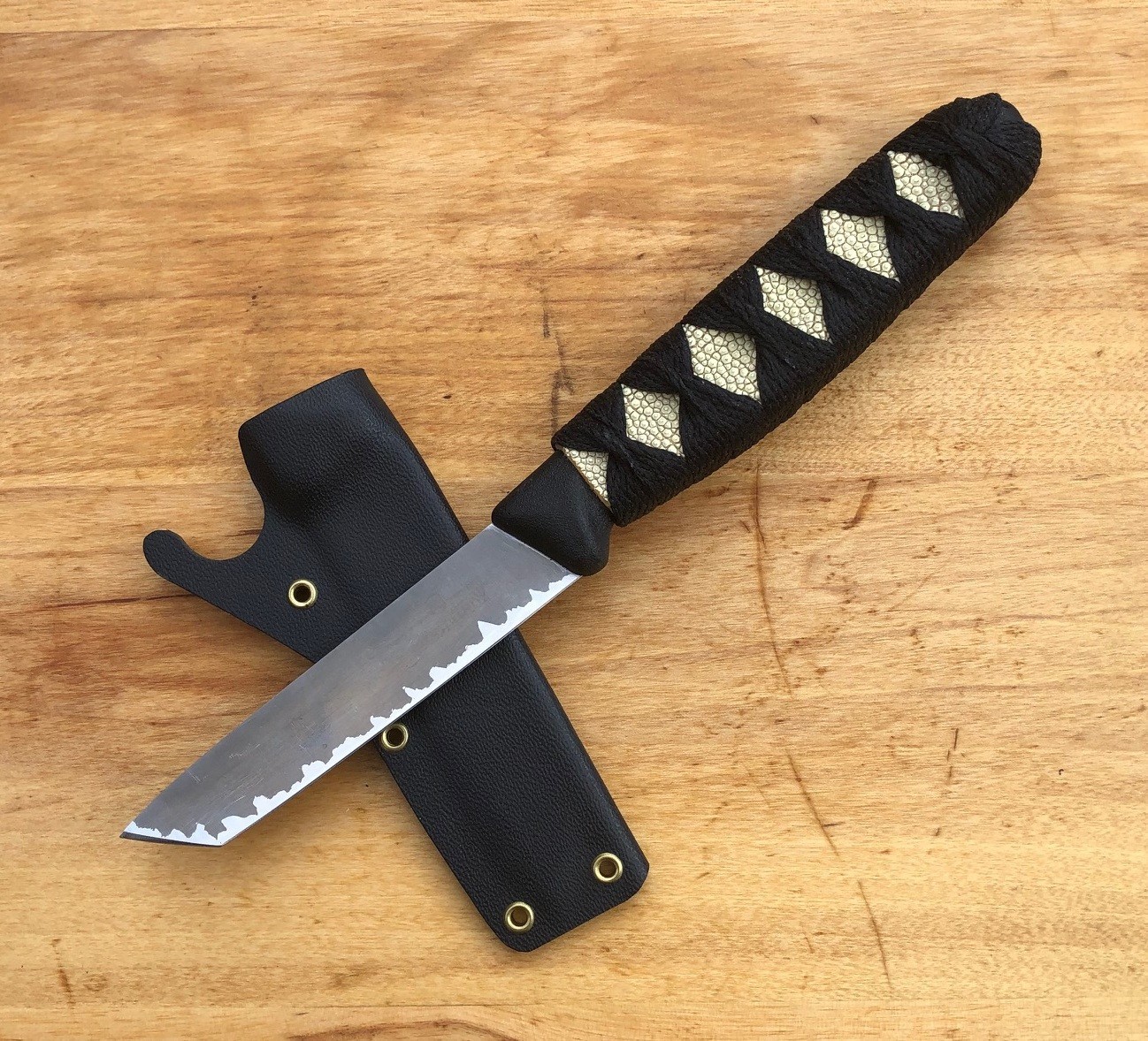 BGS Blades Tantonox Custom work knife EDC Nat  Sting Ray/Blk NOT Ed's Manifesto