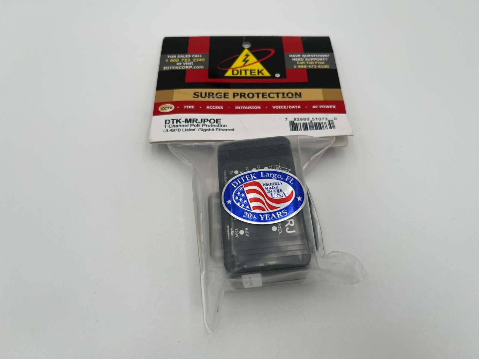 DITEK  POE VIDEO SURVEILLANCE  SURGE PROTECTOR RJ45  DTK-MRJPOE -LOT OF 3