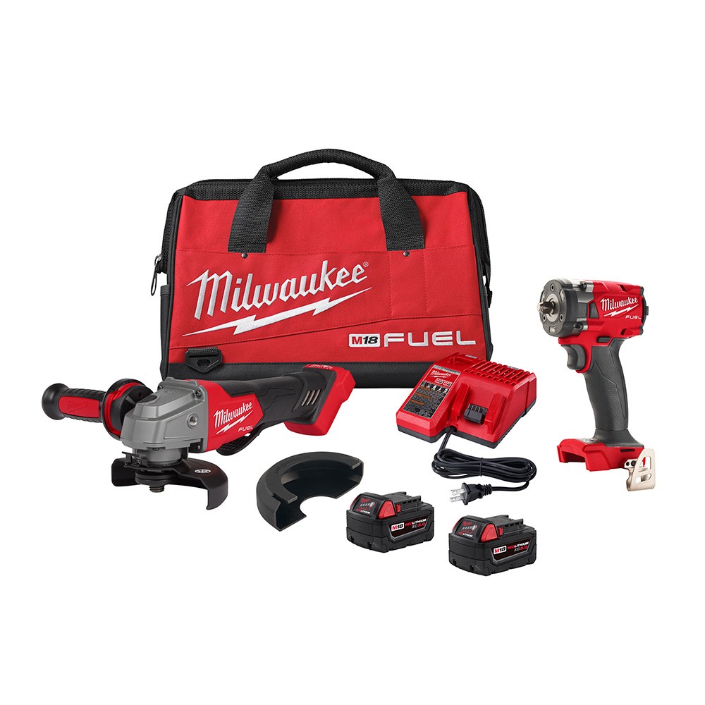 Milwaukee 2991-22 M18 FUEL 18V Cordless Impact Wrench & Grinder 2-Tool Combo Kit