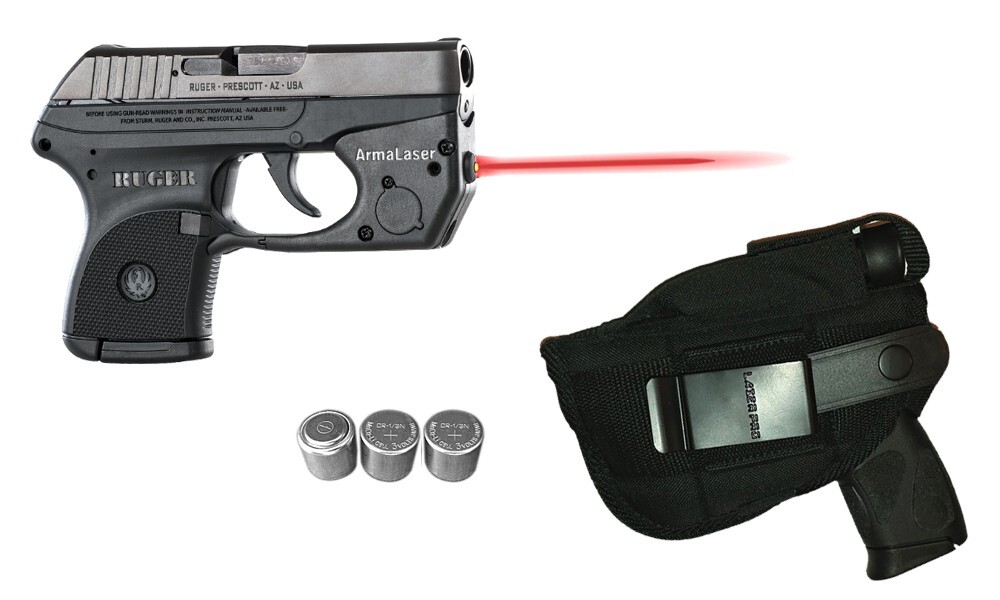 ARMALASER TR2 RED LASER SIGHT for Ruger LCP & Custom w/GRIP ACTIVATION + Holster