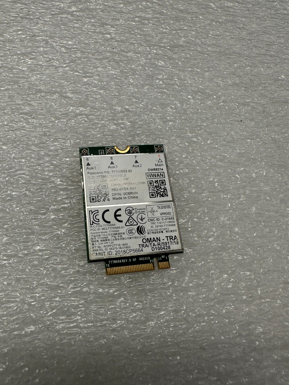 Dell Latitude 7400 T77W968 DW5821e Snapdragon X20 LTE Card PH6K2