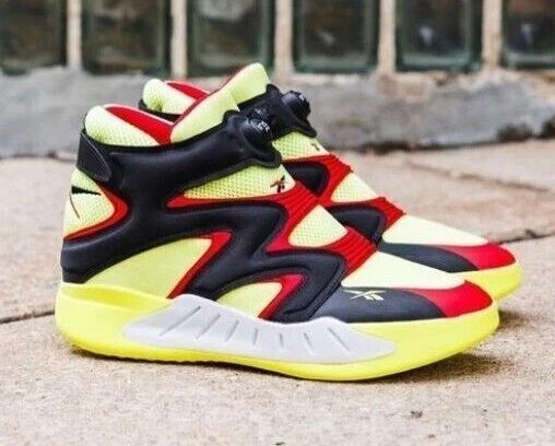 Reebok Instapump Fury Zone Yellow Red Black Basketball Sneakers G55142 Mens Size