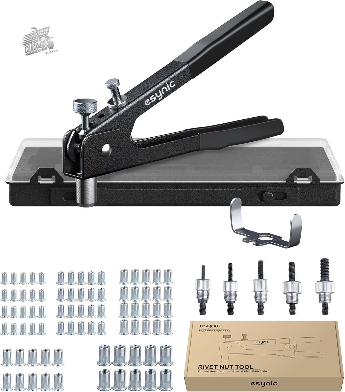 Threaded Insert Riveter M3 M4 M5 M6 M8 Manual Nuts Rivets Car Clamp