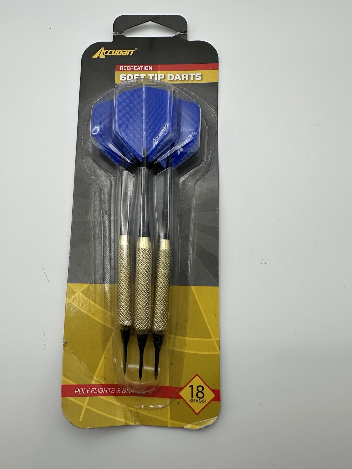 Accudart Recreation Soft Tip Blue Darts (3) - 18 Gram Poly Flights & Shaft - New