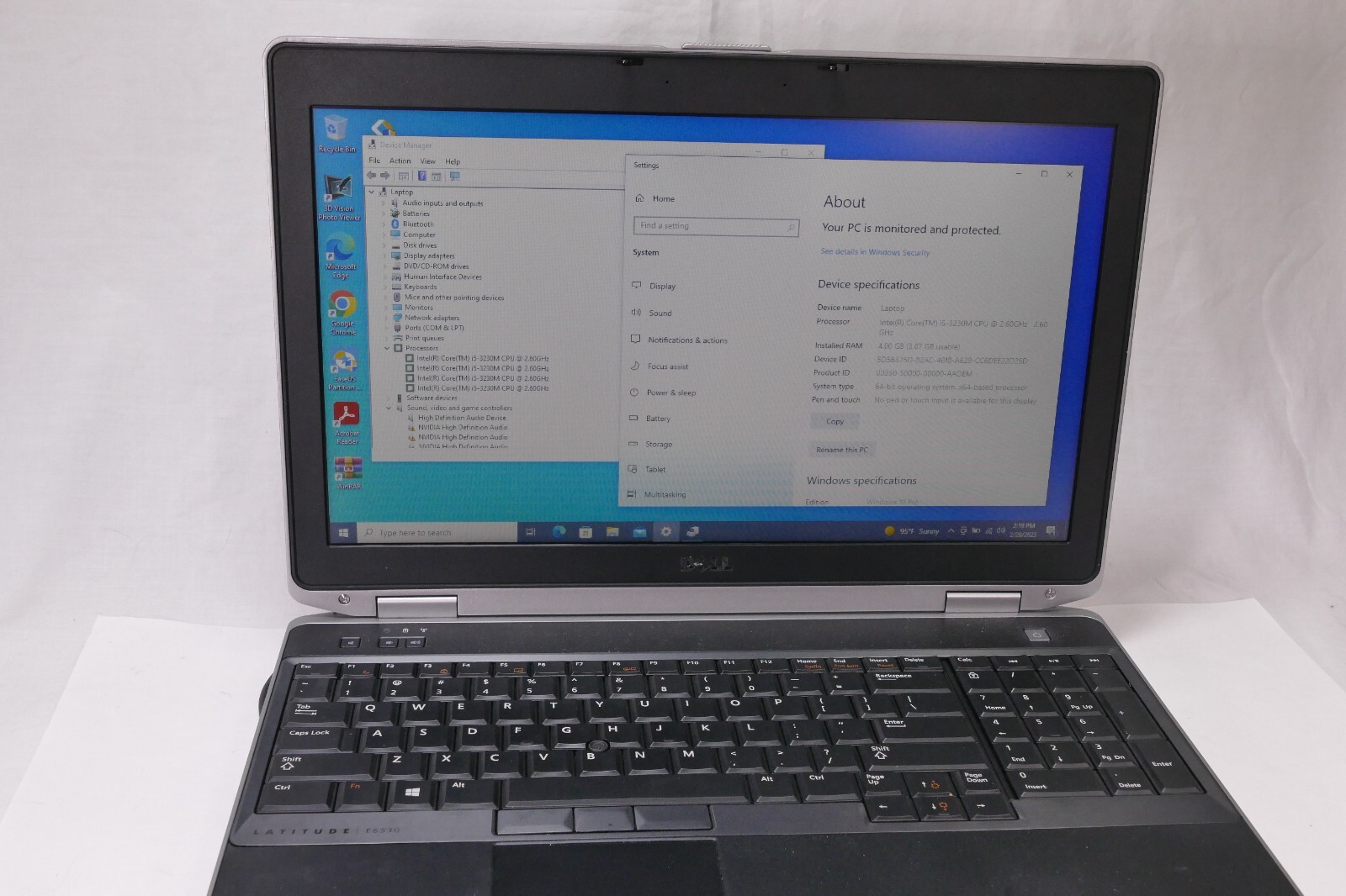 Dell E6530 Laptop 2.6GHz 120GB SSD Wi-Fi Nvidia Win 11 Pro  #F62Y3X1