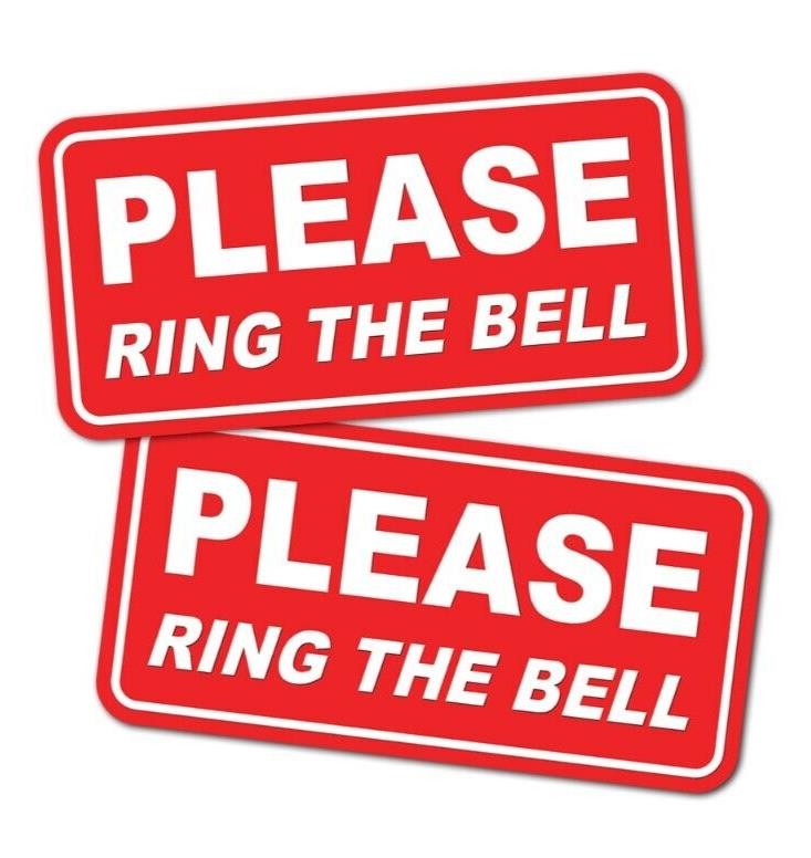Please ring the bell - security doorbell sticker - business ring bell - vinyl 2x