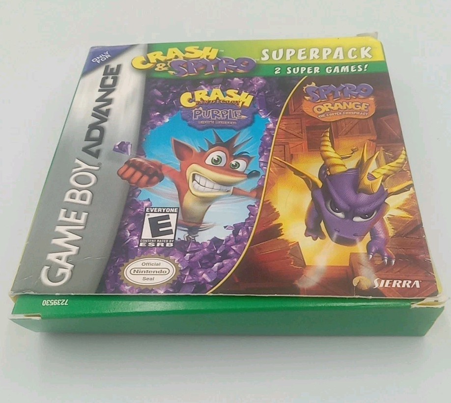 NO GAME, BOX ONLY, Crash & Spyro GBA Box, No Manuel Or Inserts, See Description