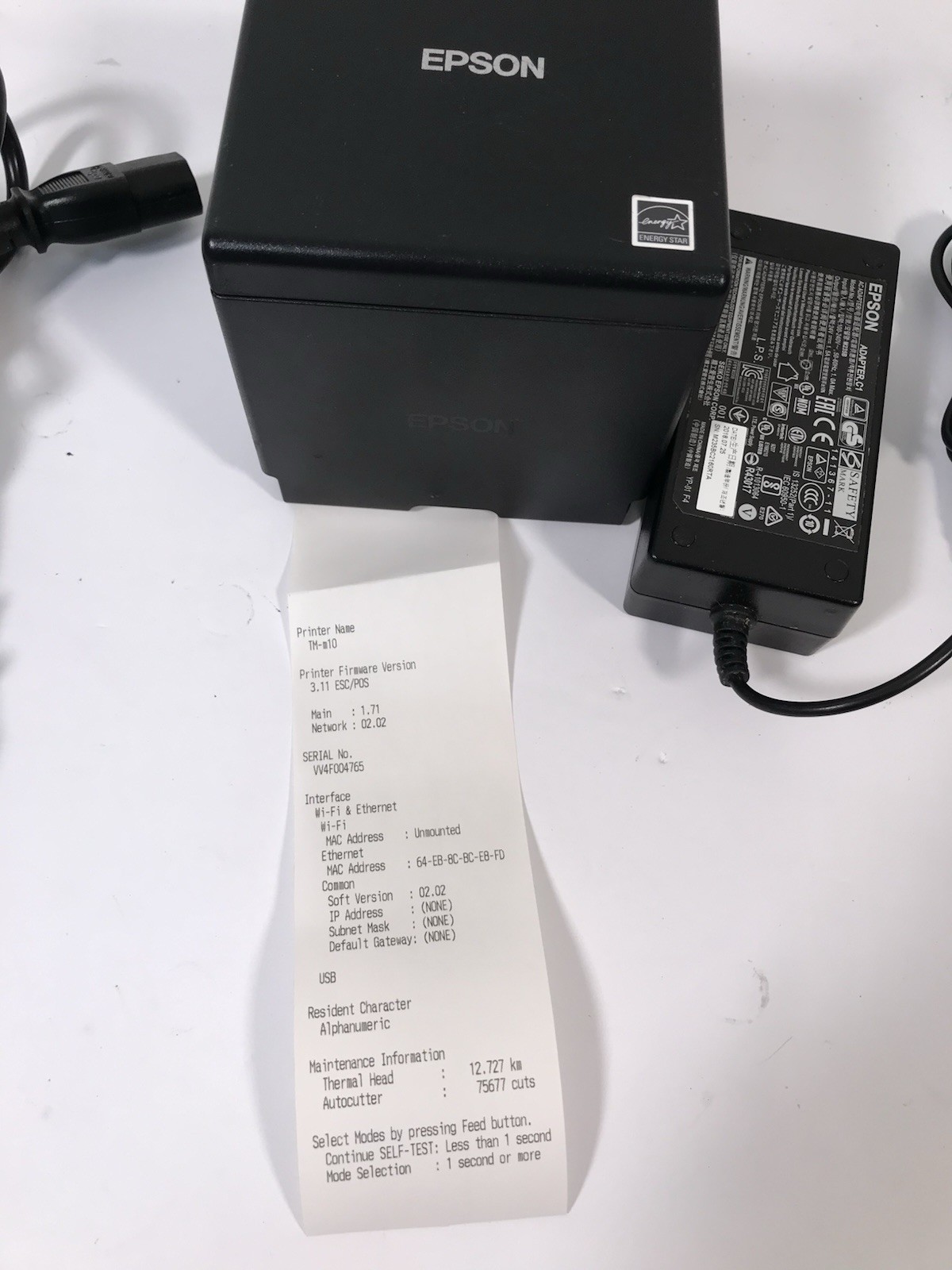 EPSON TM-m10 M332B Thermal POS 2" Receipt Printer with Adapter