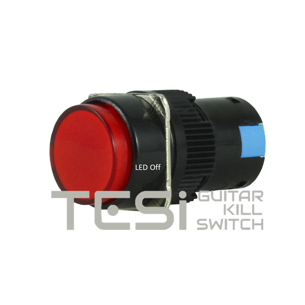 Tesi NELLI 16MM LED Pushbutton Momentary Guitar Kill Switch EVH Style Ed Red