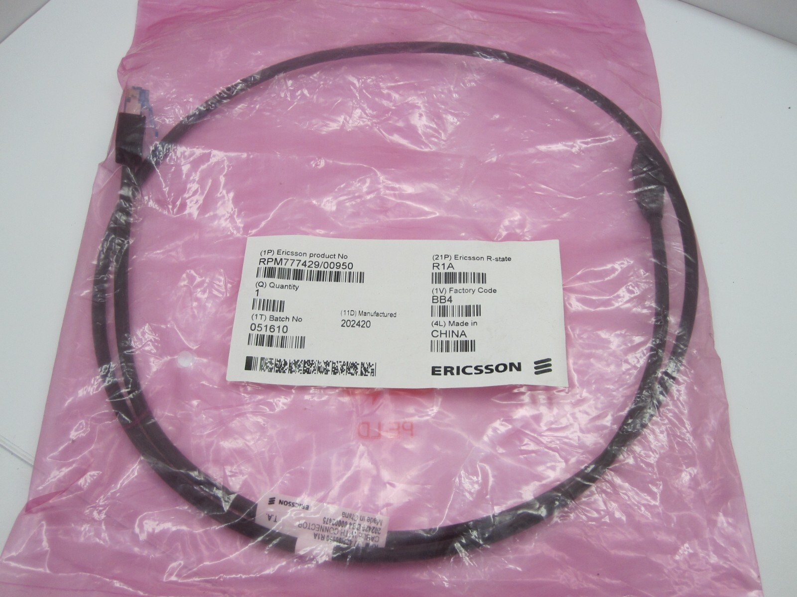Ericsson RPM 777 429/00950 Signal Power Cable w/Connector RPM777429/00950
