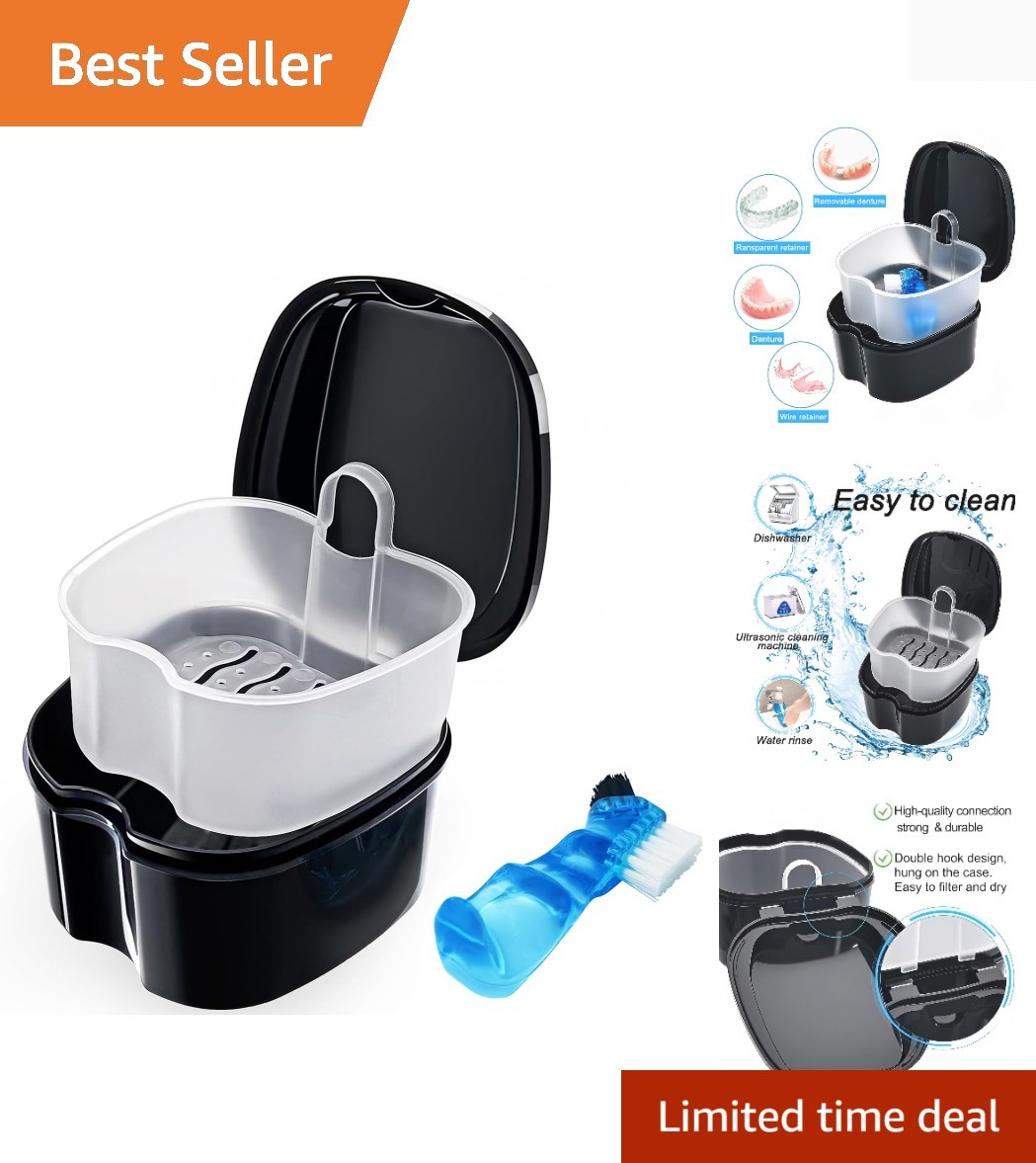 Sturdy Black Retainer Cleaning Case - Effortless Maintenance & Storage Solution