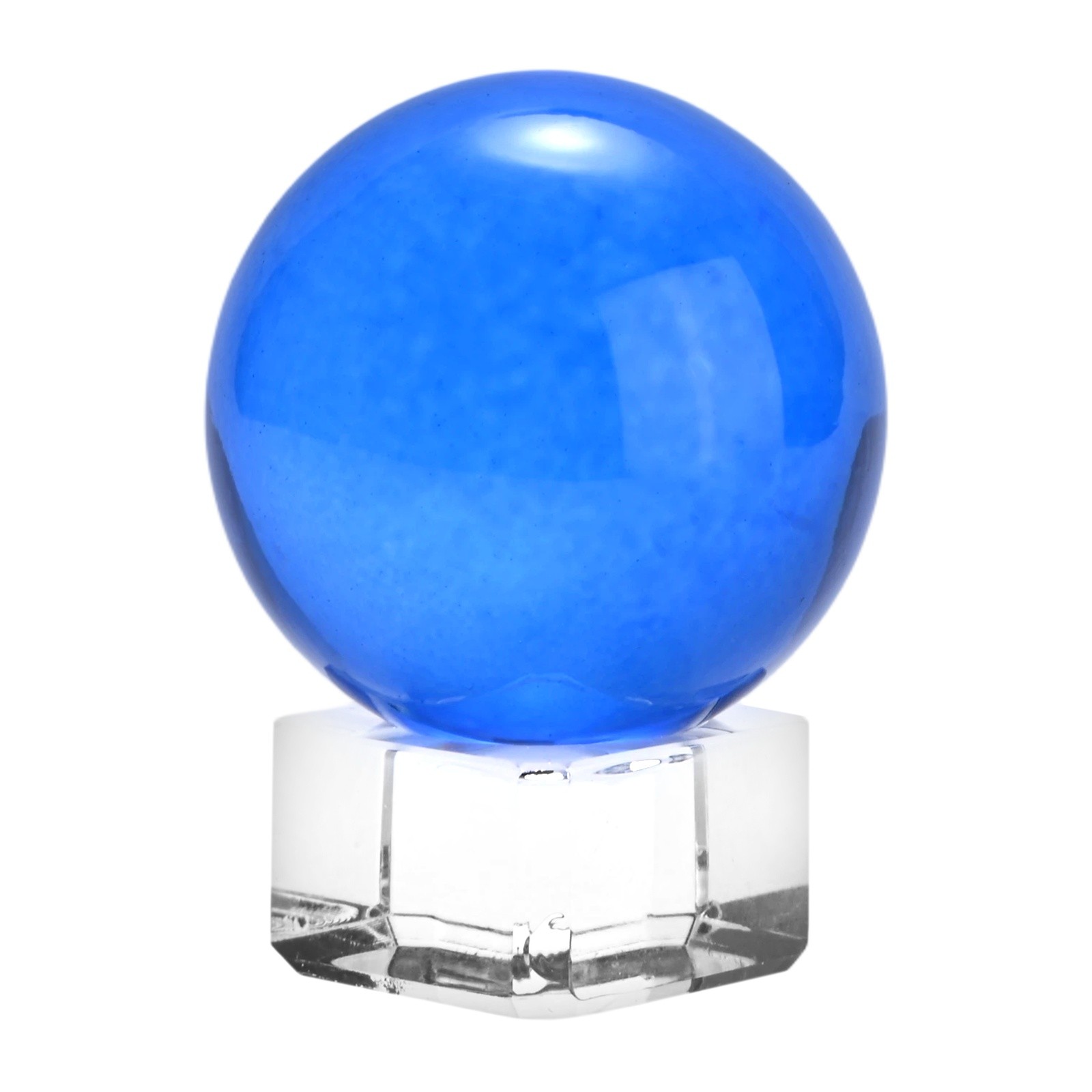 40mm/1.6 Inch K5 Crystal Glass Ball with Stand Solid Crystal Ball [Blue]