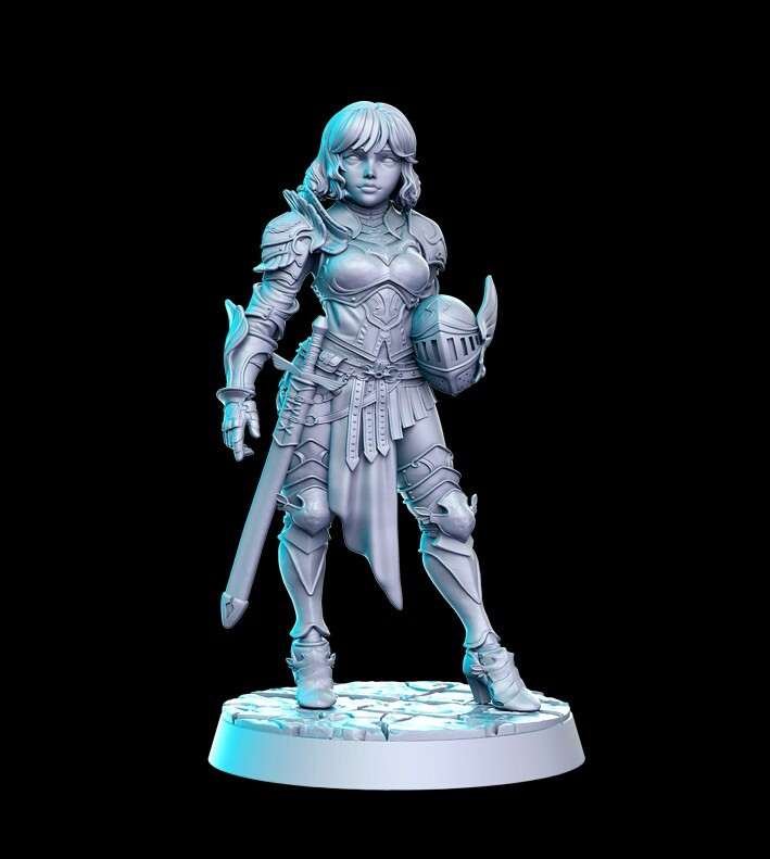 Svanielle, Captain of the Guard Fantasy Miniature D&D Tabletop RPGs Role Playing