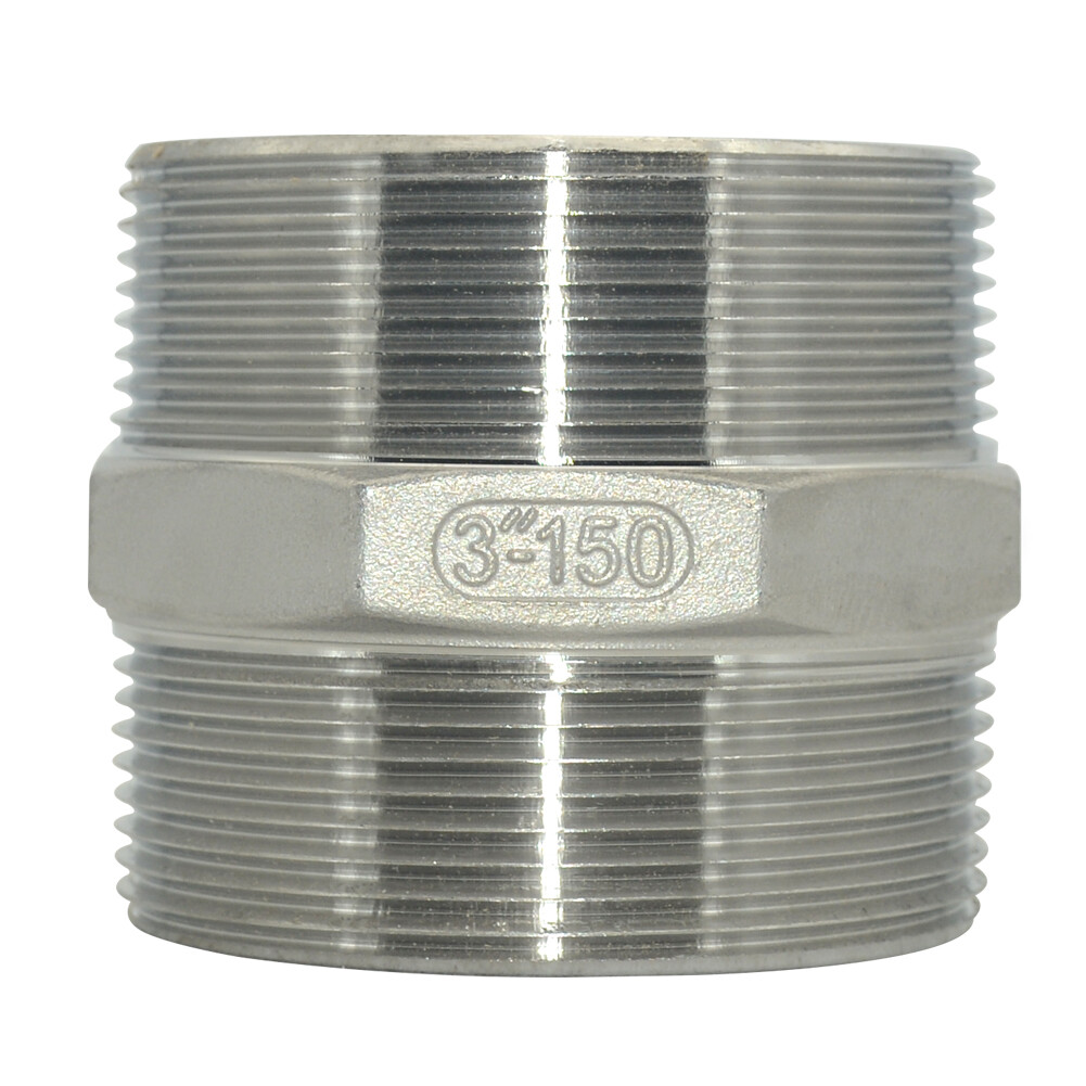 3" 3 inch in Male Pipe Fitting Hex Nipple NPT Stainless Steel SS304 connector