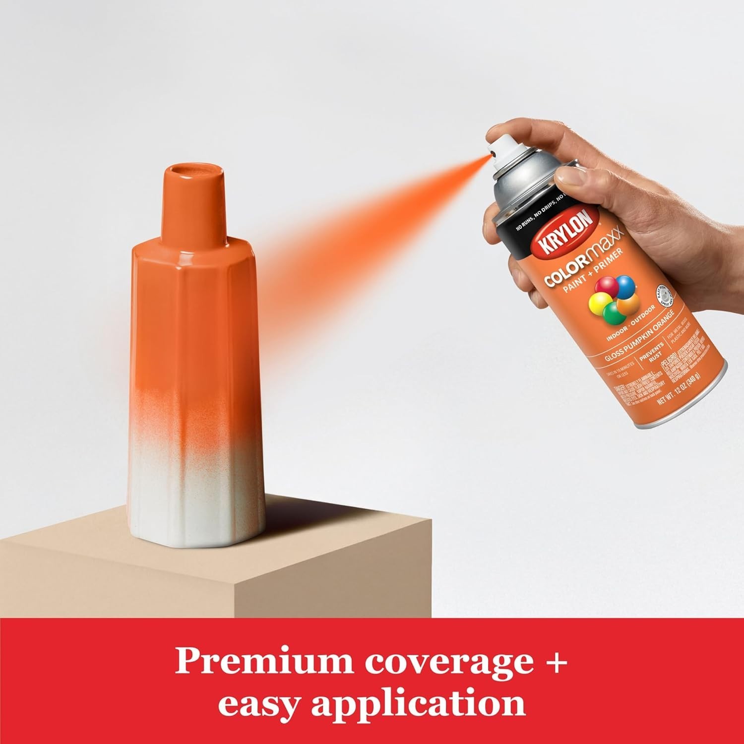 Fast-Drying 12 Oz Gloss Pumpkin Orange Spray Paint - Perfect for DIY Projects