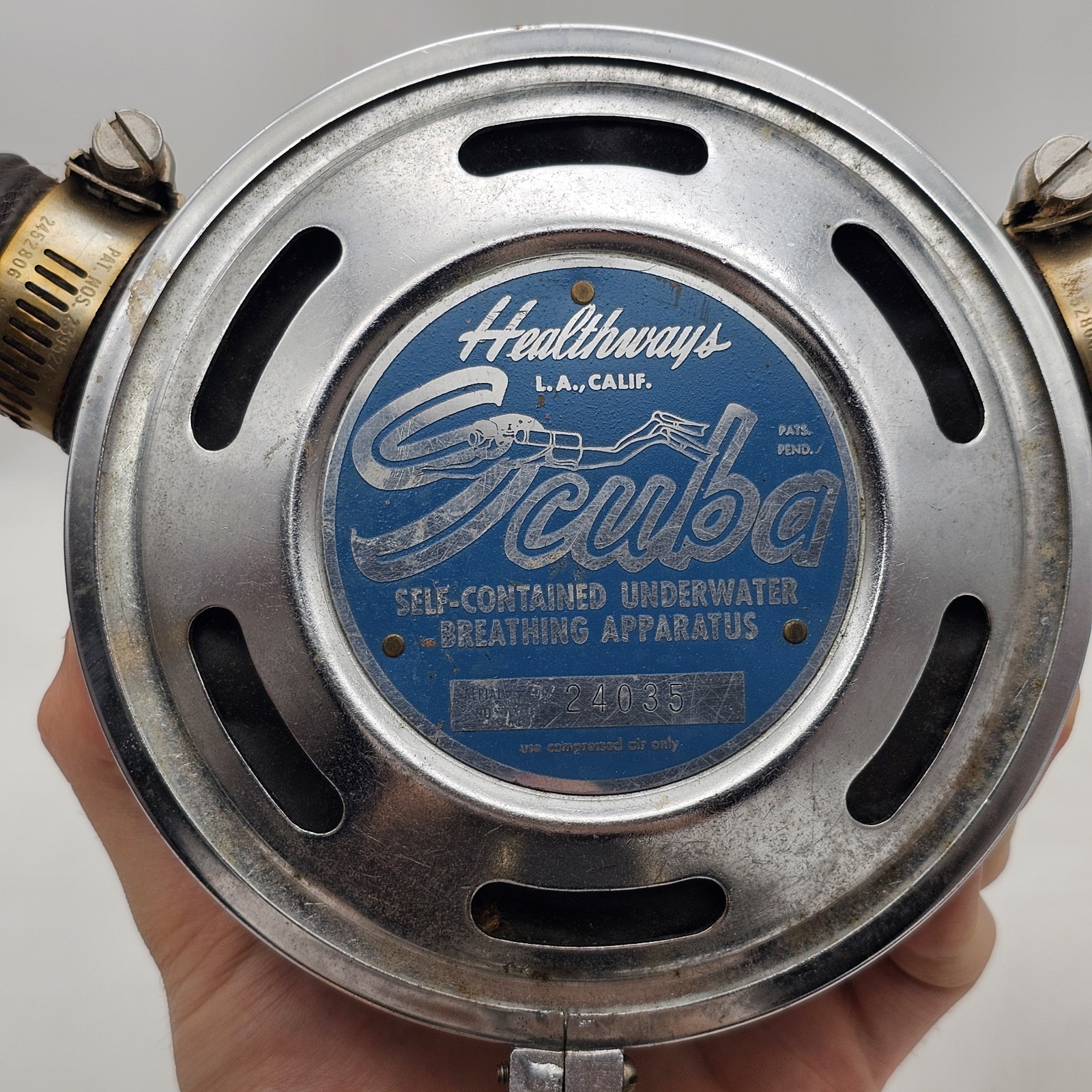 Vintage 1960's HEALTHWAYS Scuba Double Hose Regulator W/ Mouthpiece Tubes -AS IS