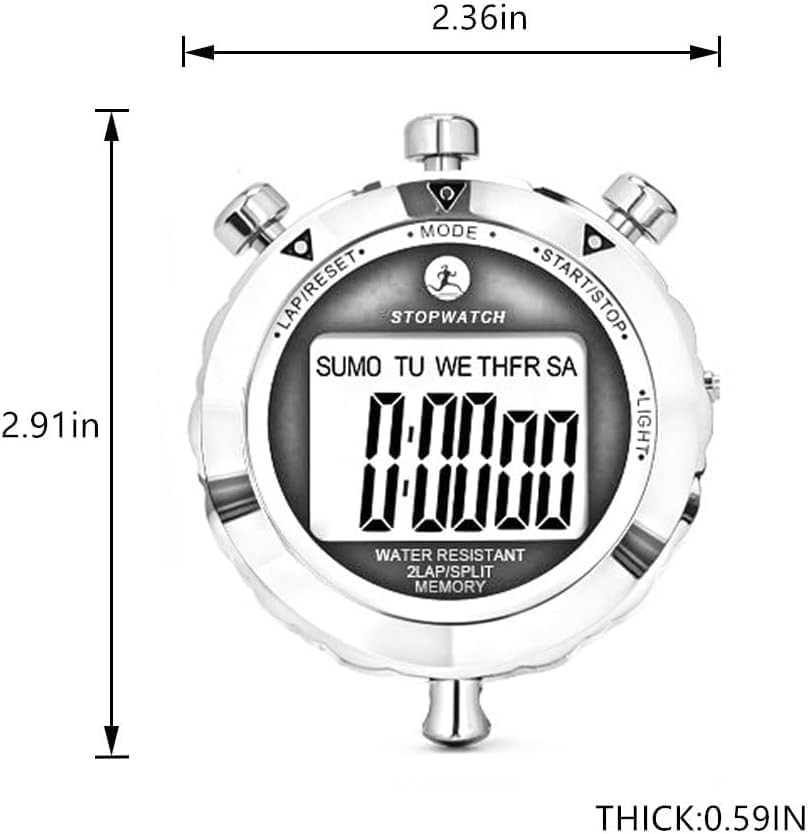 Stopwatch Timer, Digital Stop Watch with 0.01Second & 0.001Second Timing, Metal