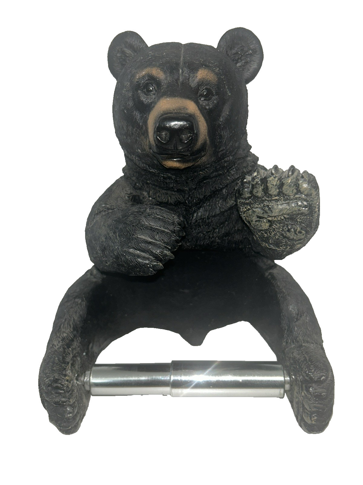 DWK Black Bear Bathroom Set TP & Towel Holder Light Switch Rustic Woods 3 pc set
