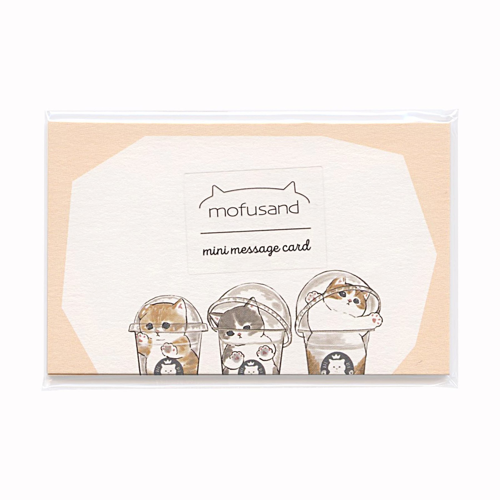Active Corporation Mini Message Card - Drink - Cat - Cute Card - mofusand F0