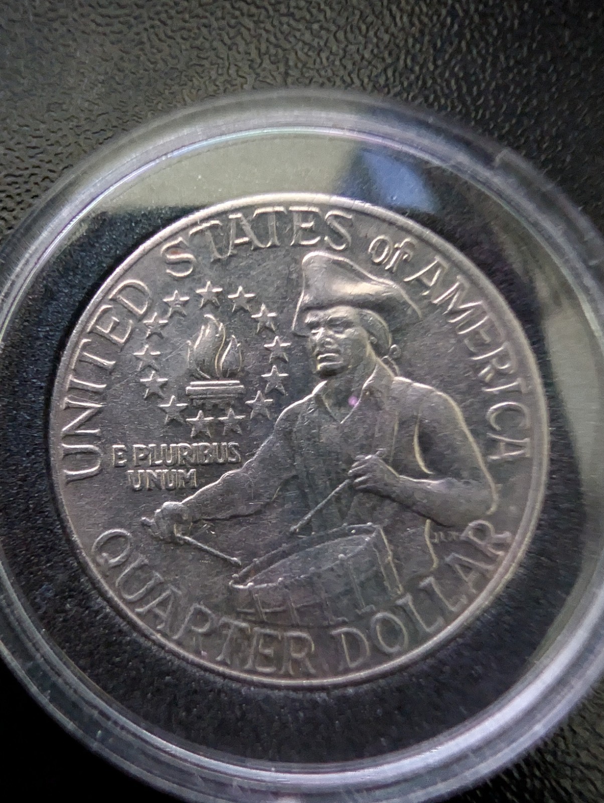 1776-1976 D US Bicentennial Quarter, Rare filled Mint Mark
