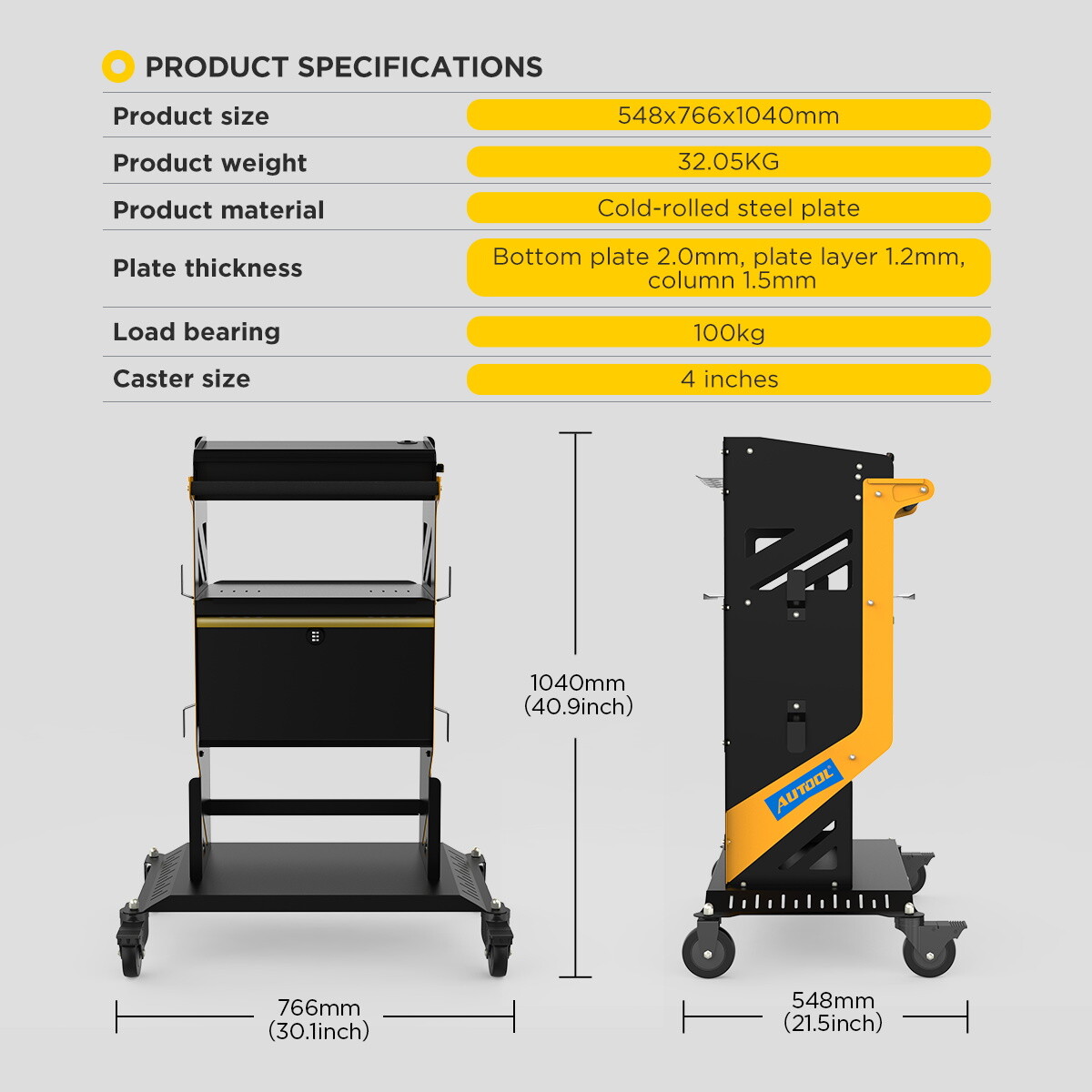 Tool Trolley Workshop Cart Heavy Duty Garage Roller Cabinet DIY with Code Lock