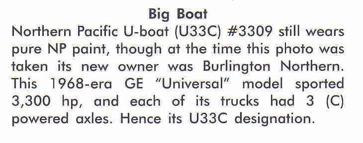 NORTHERN PACIFIC RAILROAD ENGINE 3309 U BOAT POSTCARD