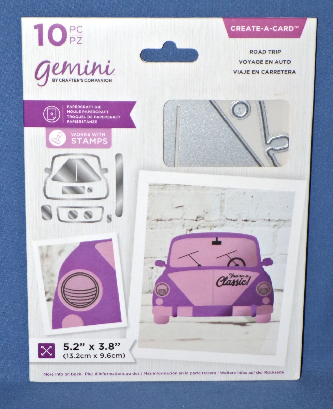 Gemini Road Trip Die Set Auto Car Vacation by Crafters Companion New Free Ship