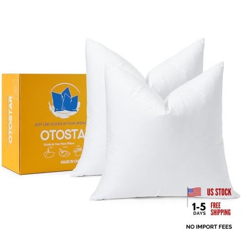 Pack of 2 Down and Feather Throw Pillow Inserts, 18 x 18x18 Inch (Pack of 2)